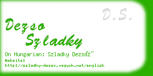 dezso szladky business card